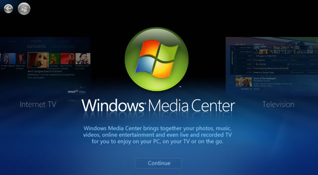 Использования Windows Media Center для просмотра телепередач