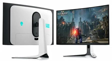 Вид спереди и сзади на монитор Dell Alienware AW3225QF