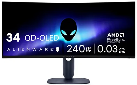 Сверхвбыстрый игровой монитор Dell Alienware AW3425DW с изогнутым экраном