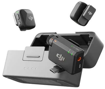 Комплект DJI Mic Mini (2 передатчика + 1 приемник + зарядный кейс) – беспроводной петличный микрофон с шумоподавлением
