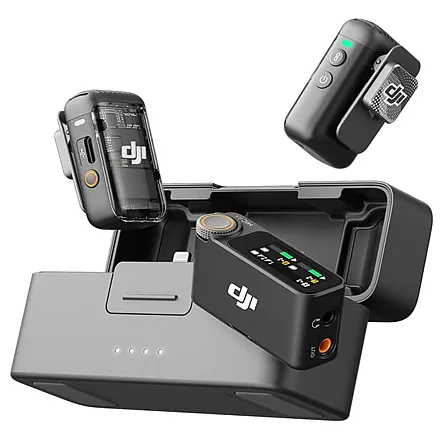 DJI Mic 2 (2 передатчика + 1 приемник + зарядный кейс), беспроводной микрофон «все в одном», интеллектуальное шумоподавление, 32-битная плавающая внутренняя запись