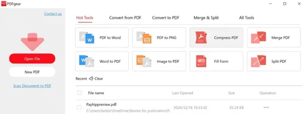 Возможности приложения PDFGear по редактированию PDF-файлов