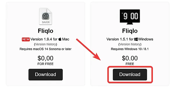 Ссылка для скачивания приложения Fliqlo