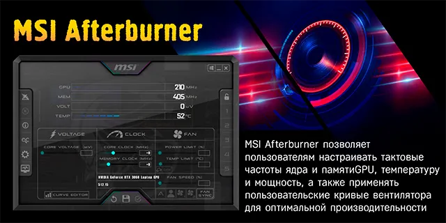 MSI Afterburner для управления скоростями вентилятора GPU