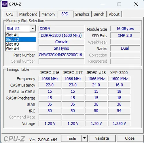 Проверка количества слотов оперативной памяти через CPU-Z