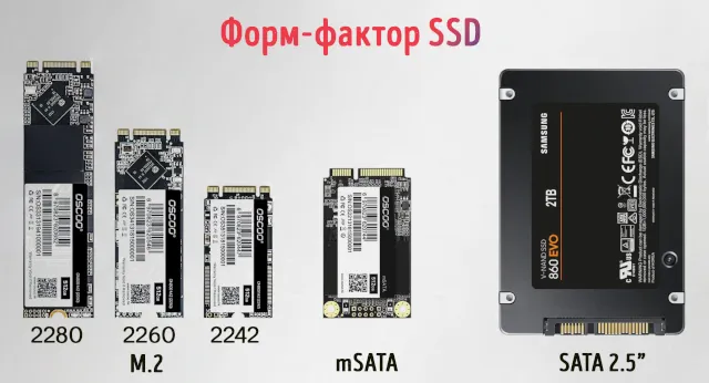 Форм-факторы дисков SSD без SATA