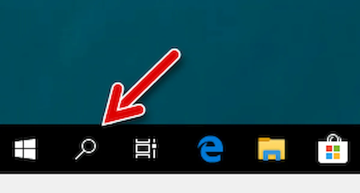 Кнопка запуска системного поиска в Windows 10