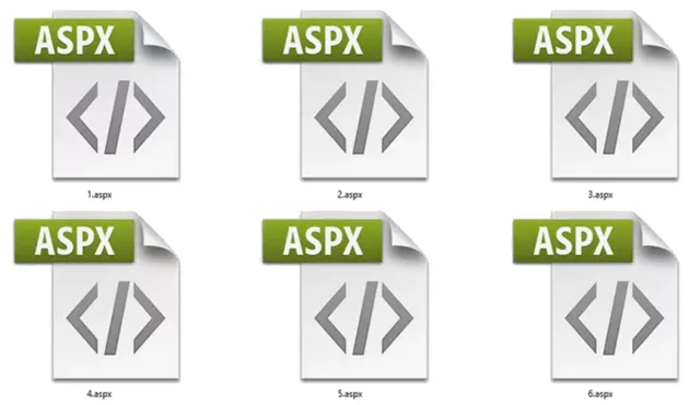 пример серверных файлов ASPX в проводнике Windows