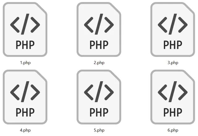 Примеры файлов формата PHP в проводнике Windows