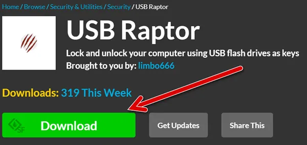 Загрузка инструмента USB Raptor