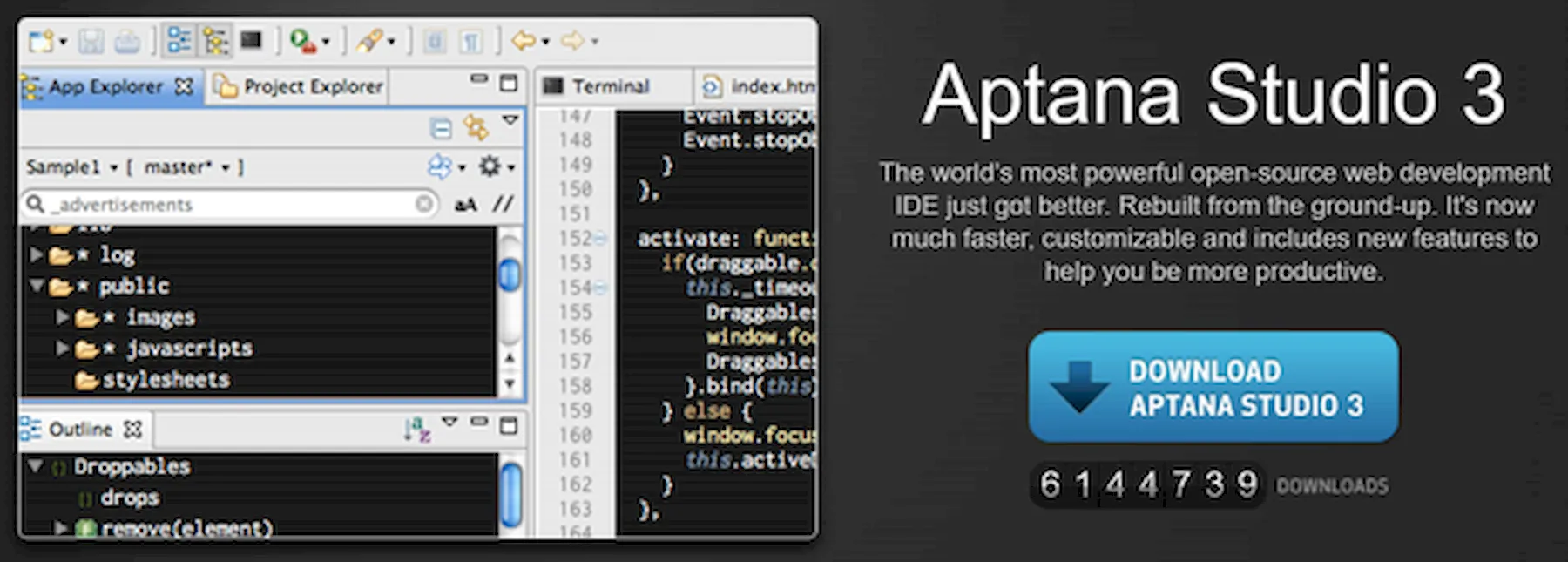 Aptana Studio – необычный веб-редактор
