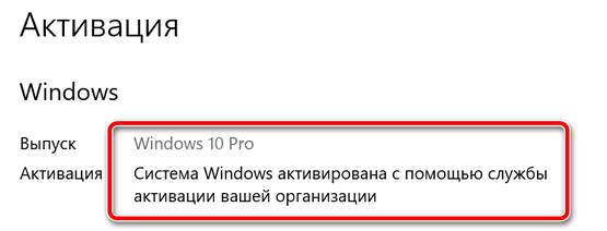 Проверка состояния активации системы Windows 10