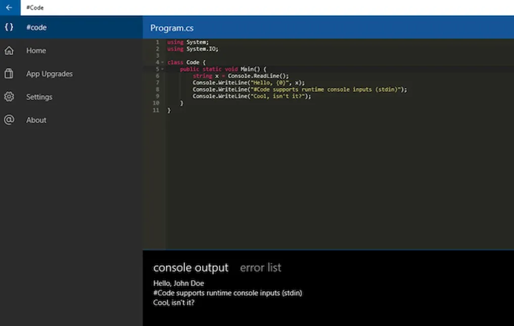 #Code – мощный инструмент программиста на Windows