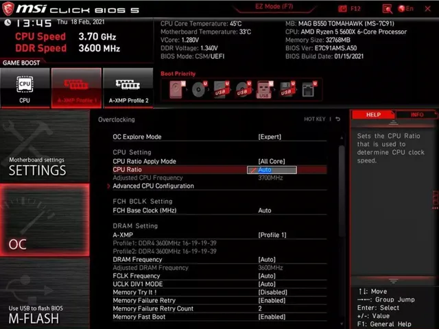 Доступ к настройкам разгона процессора AMD Ryzen