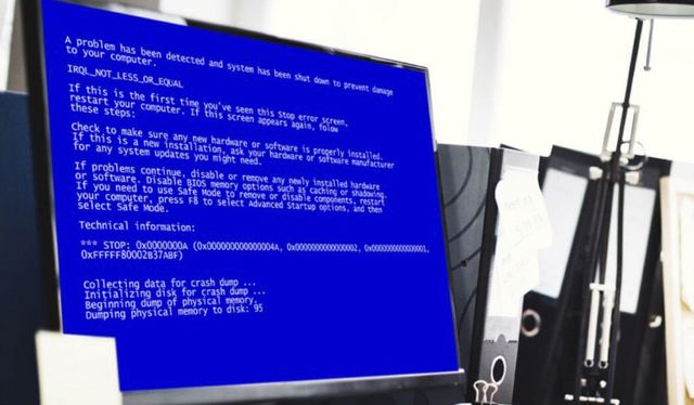Пример ошибки 0x000000d1 на синем экране Windows 10
