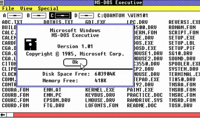 Интерфейс системы Windows версии 1