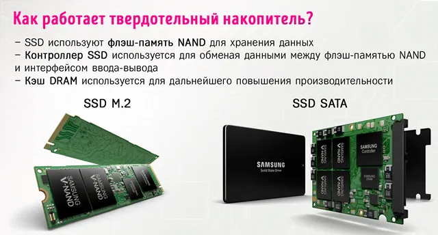 SSD используют флэш-память для хранения данных