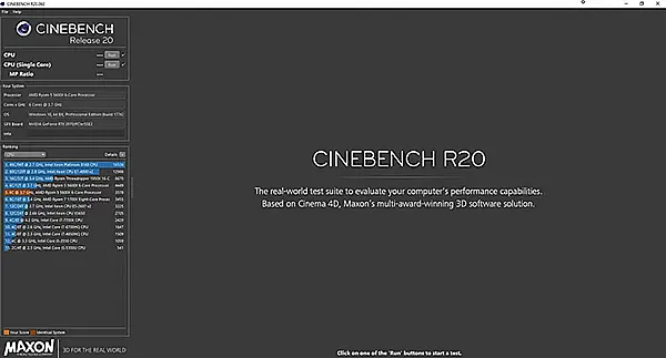 Тест Cinebench для проверки стабильности процессора