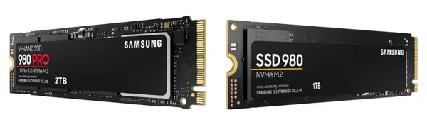 Внешний вид Samsung NVMe 980 без PRO