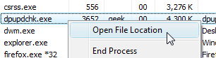 Откроем папку исходного файла dpupdchk