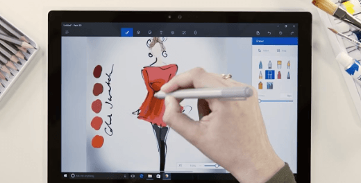 Работа с инструментами в приложении Paint 3D системы Windows 10