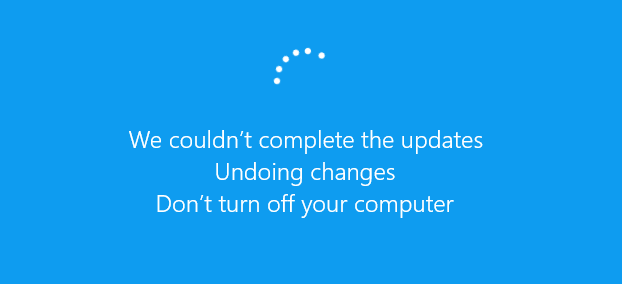 Экран процесса установки обновления в системе Windows 10