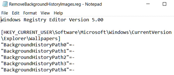 Пример содержания обычного файла реестра Windows