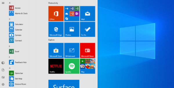 Свободное меню пуск в обновленной Windows 10