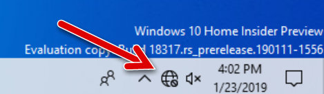 Новый значок сетевых соединений в системе Windows 10