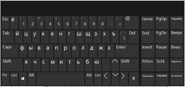 Стандартная экранная клавиатура системы Windows
